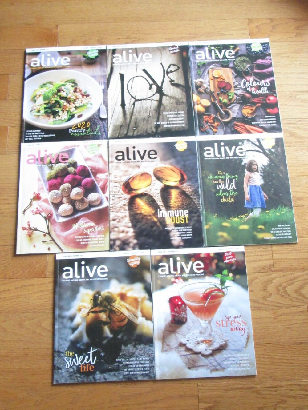 Alive magazine - 8 issues - Jan, Feb March, April, May, Aug, Oct, Dec 2020